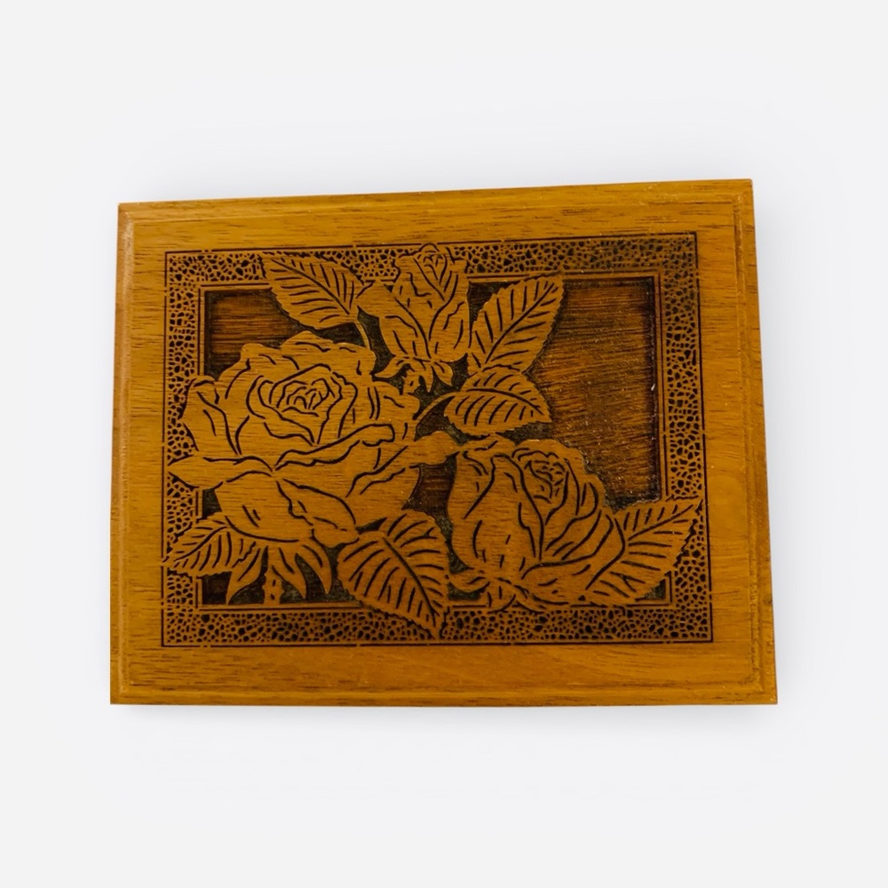 Vintage Lazercraft Cut-Out Wood Music Box Plays Laura’s Theme